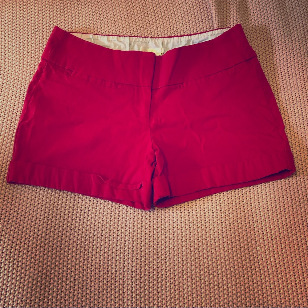 Red trouser style shorts